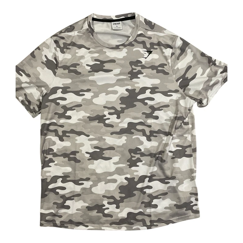 gymshark grey camo performance training workout outdoors shirt