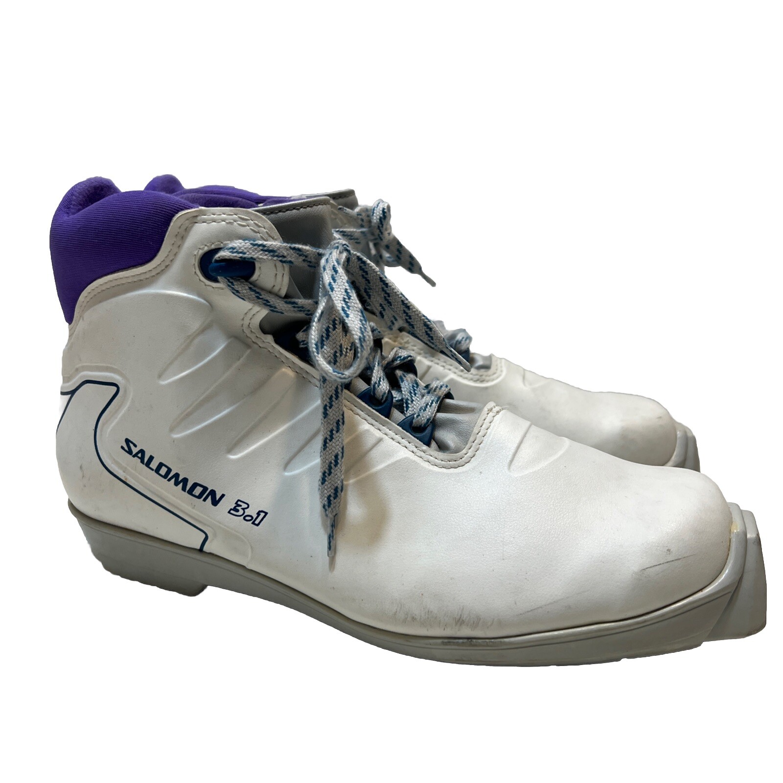 Scarponi da sci di fondo vintage Salomon SR 3.1 SNS bianco viola donna taglia 42EU