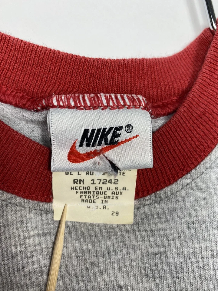 Винтажный 90-х Nike Swoosh цельный комбинезон джемпер кольцо 18 месяцев логотип белый ярлык  - Изображение 4 из 4