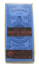 Bartholomew's New Reduced Survey Map of North Devon - Vintage Cloth Map