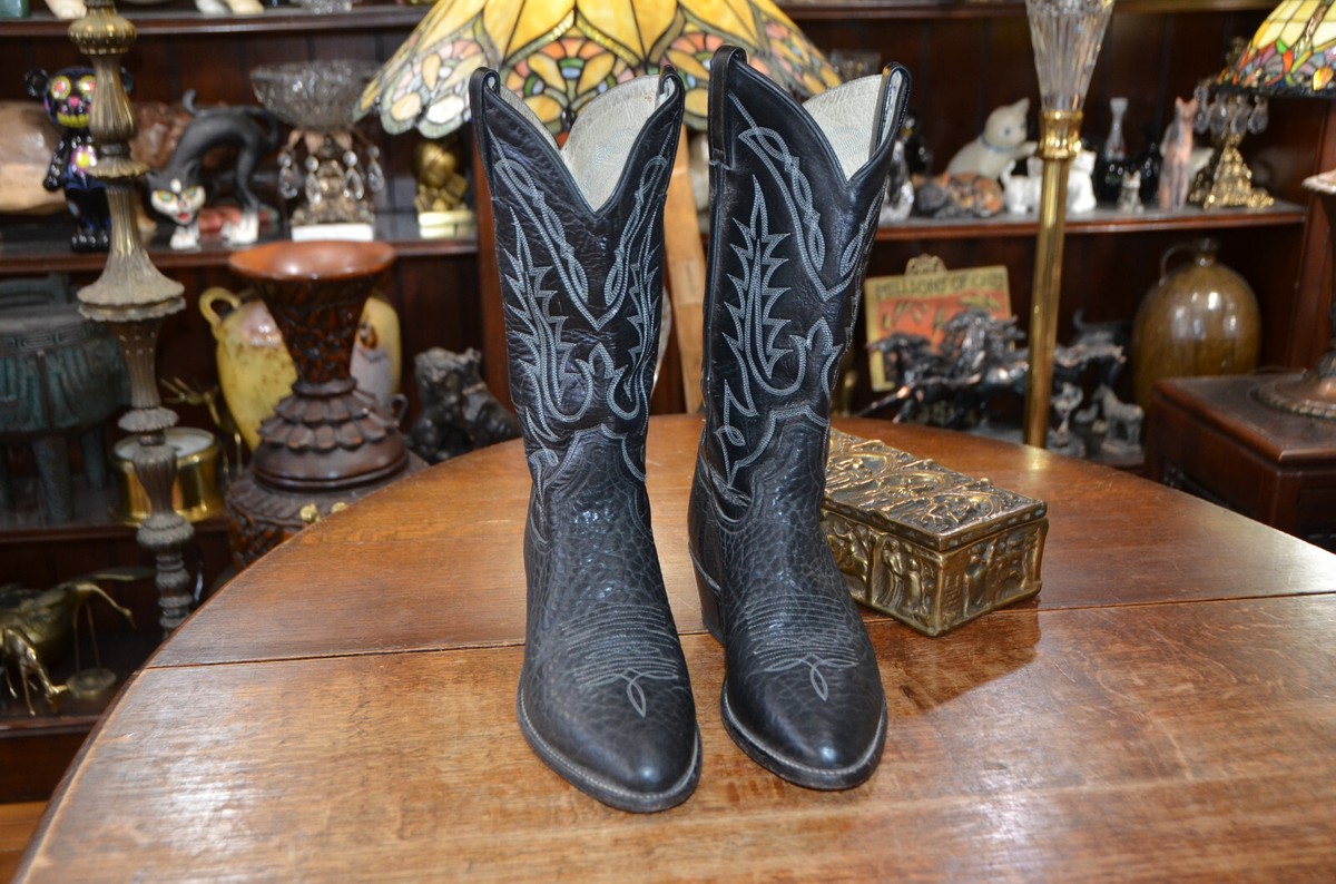 Tony Lama Black Bullhide Leather Vaquero Boots VM2952 Tony Lama Black Bullhide Leather Vaquero Boots VM2952
