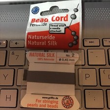 Griffin 100 Natural Silk Cord String Thread Stringing Pearls Beads .45mm 2 SIL