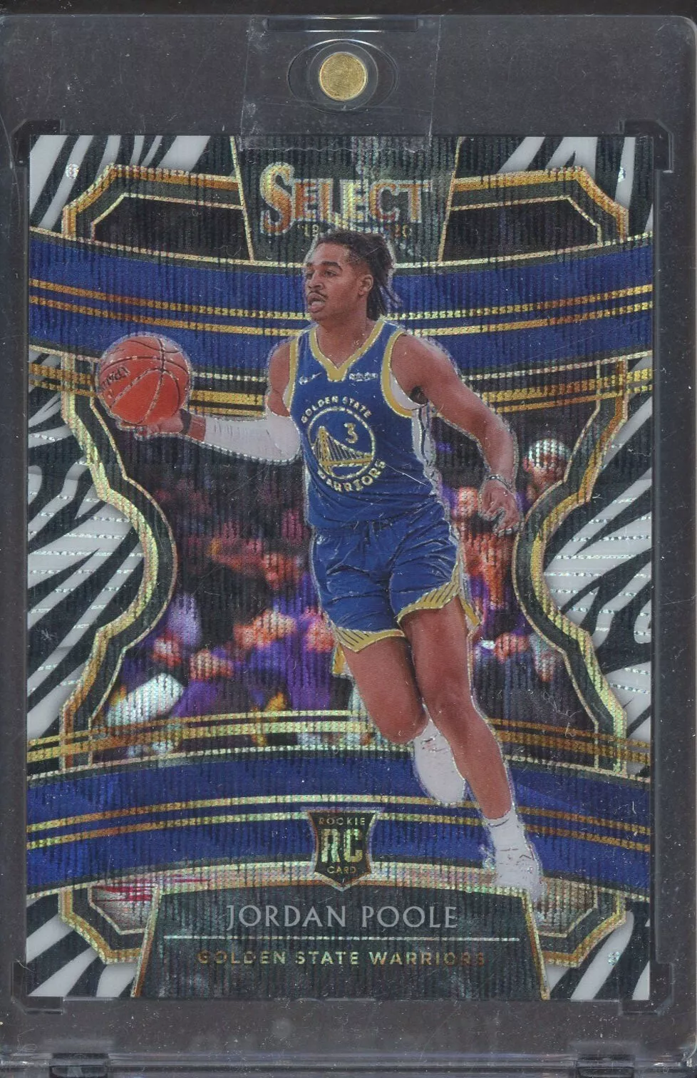 2019-20 Panini Select Zebra Prizm #94 Jordan Poole Warriors RC Rookie SSP