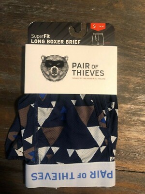 Men's Pair of Thieves SuperFit Long Boxer Brief Underwear Navy Size S Small