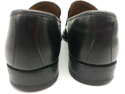 Magnanni Black Leather Split Apron Toe Slip On Penny Loafers  display picture 3