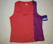 Joy Lab Women's Orange/Purple Color Block Tank Top S