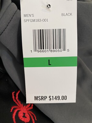 gray NWT Spyder Size L Black & Gray Soft Shell Hooded Zip Jacket Fleece