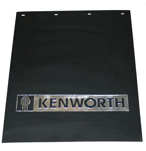 Kenworth Trucks 24" x 30" Black/Silver Bar Logo Poly Semi Truck Mud Flaps-Pair - Picture 2 of 3