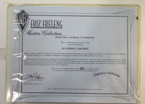 No Spring Chicken Limited Edition Cel WB Framed, 1994, Signed By Friz Freleng - Picture 3 of 4