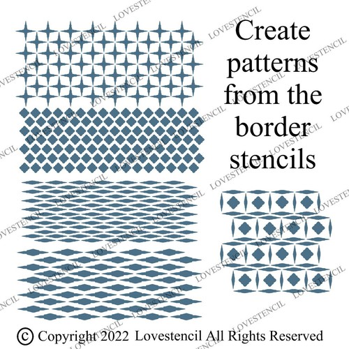 Indian Bone Inlay Stencils/Furniture stencils Lovestencil Multiple sets - 第 28/40 張圖片