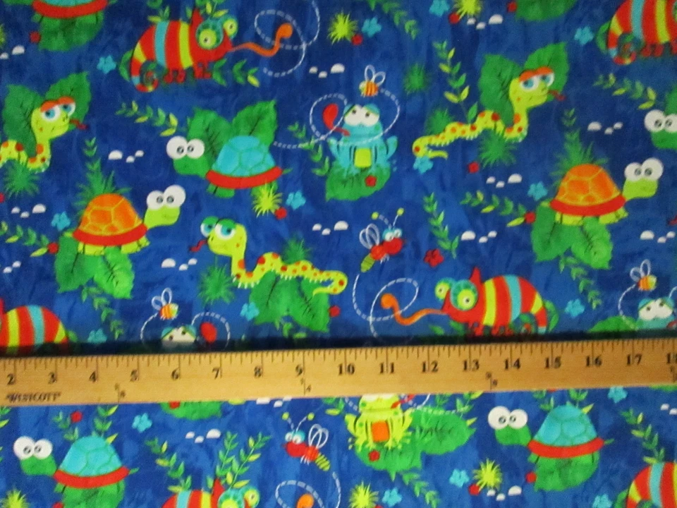 CATAPILLERS TARTARUGAS INSETOS ABELHA POLEGADA VERMES TARTARUGA AZUL TECIDO DE ALGODÃO FQ  - Imagem 4 de 4