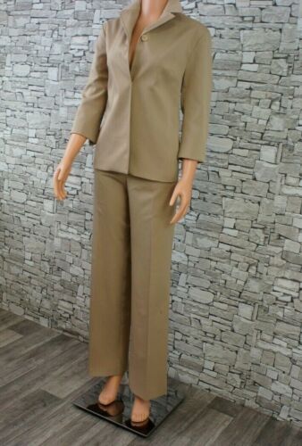 STEFANEL DAMEN FEST PARTY HOSENANZUG HOSE BLAZER CAMEL BEIGE 38 - Bild 6 von 11