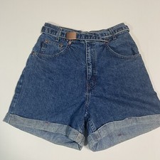 Vtg CHIC Jeans Military Jean Short NOS Size 6 Belted High Rise Cuffed Usa Made