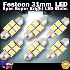 6pcs 31mm De3022 De3175 4-smd 5050 Led Bulb Hid Xenon White 6428 6430 6pcs 31mm De3022 De3175 4-smd 5050 Led Bulb Hid Xenon White 6428 6430