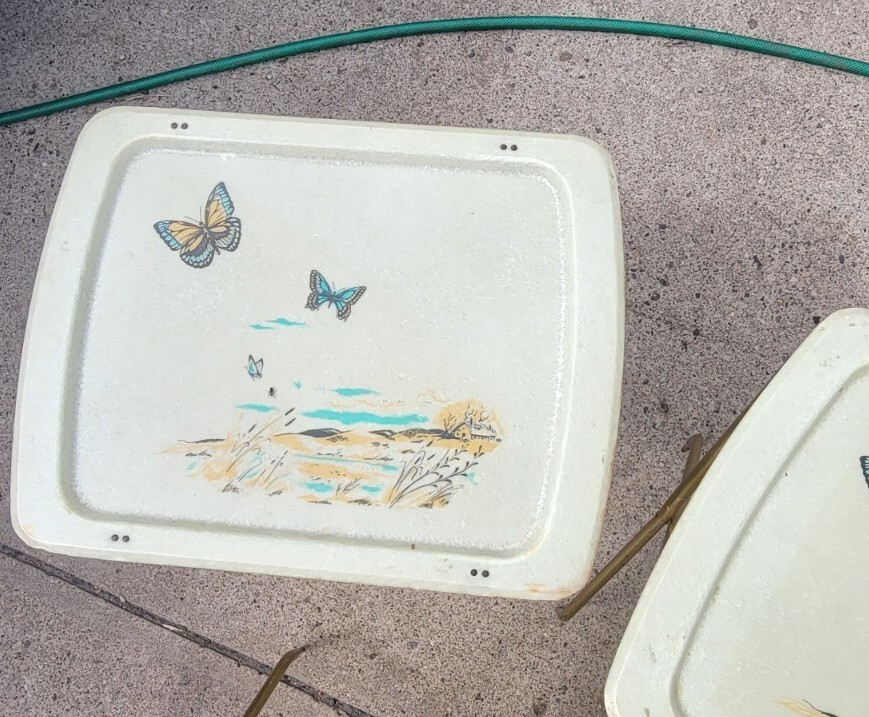 Vintage CalDak Mid Century Fiberglass TV Trays eBay