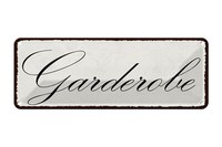 Blechschild Hinweis 27X10 Cm Garderobe Wanddeko Metall Deko Schild Tin Sign