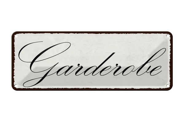 Blechschild Hinweis 27X10 Cm Garderobe Wanddeko Metall Deko Schild Tin Sign-image