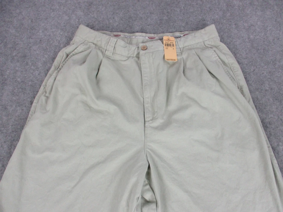 Tommy Bahama Pants Womens 14 Beige Brown Relax Khaki Flat Front Trousers 30x30 - Image 2 of 4