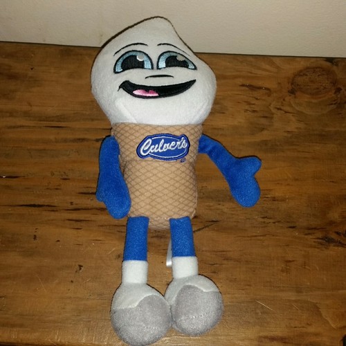 Culvers Scoopie Ice Cream Cone Mascot Plush 11" Custard Indiana