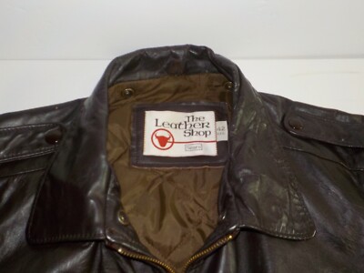 Leather Bomber Jacket VINTAGE Sears Leather Shop Quilted Lined