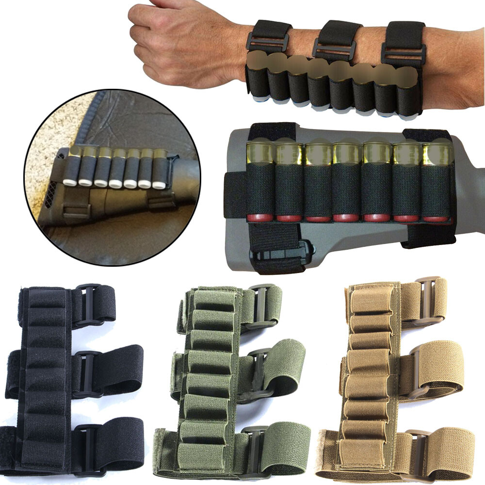 Tactical 8 Round Shotgun Stock Shell Holder Cartridge Rack Hunting Ammo
