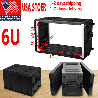 6U  Rack Case, Space 10.2 In Deep shell, DJ Light Weight 19'' wide w Screws