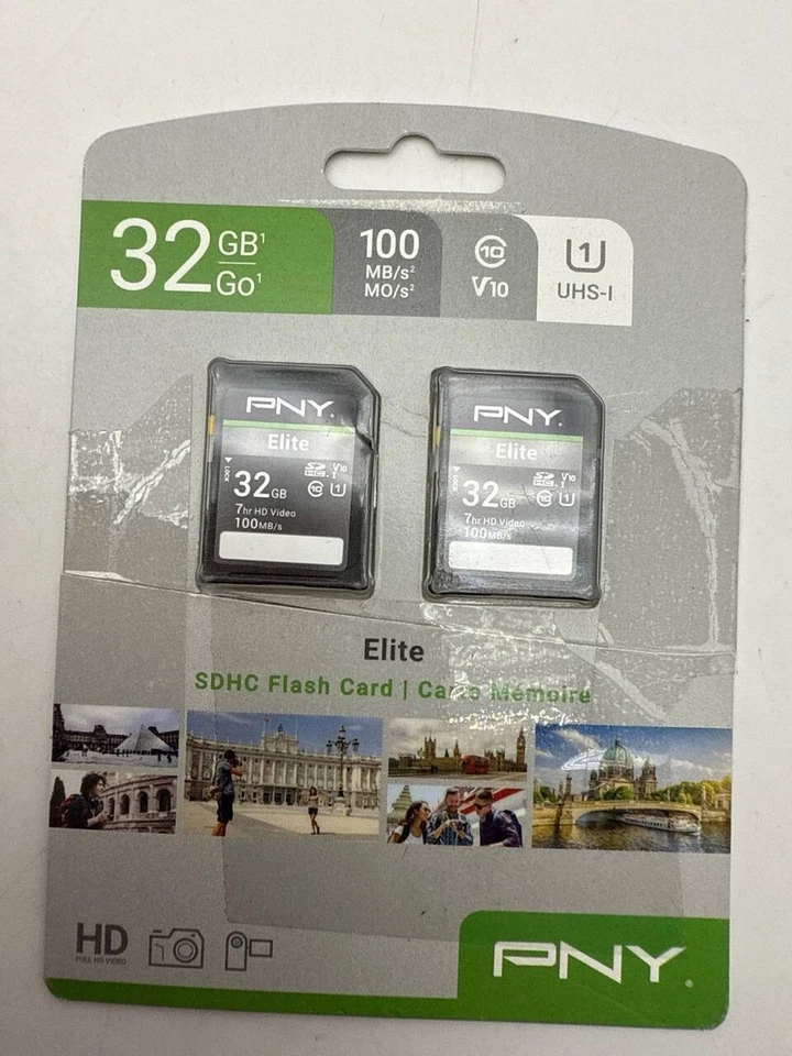 PNY Elite Class 10 U1 V10 SDHC Flash Memory Card 32GB UHS-I 100MBs 64gb 2 Pack - Image 4 of 4