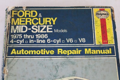 Haynes Ford & Mercury Mid-Size Models 1975 - 1986 Automotive 