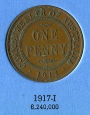 Foreign Coin - Australia - One Penny 1917-I