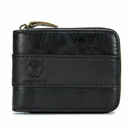 Portes-monnaie et portefeuilles noirs en cuir pour homme