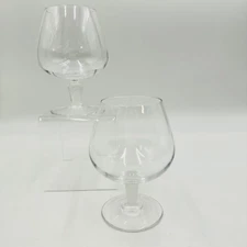 Lot 2 Courvoisier Cristal d'Arques Cognac Brandy Glass Footed Snifter Art Stem