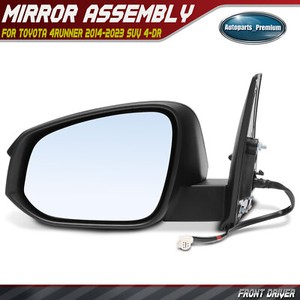 Power Side View Mirrors Pair For 2003-2009 Toyota 4Runner – Black, With Puddle Light
