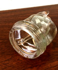 VINTAGE BULLDOG CLEAR GLASS CANDY CONTAINER, NO LID, MADE IN USA. — photo 4