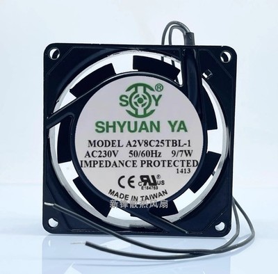 SHYUAN YA A2V8C25TBL-1 230V 9/7W 8CM 2-Wire Axial Blower Fan #tp