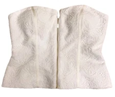 CACHE White Spaghetti Strap Camisole/Corset Top  - Size 4