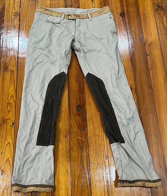 Dsquared2 Riding Style Chino W/ Corduroy Inner Leg Tan Made In Italy Men's 50