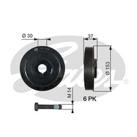 Gates Riemenscheibe Kurbelwelle Drivealign™ TVD1006A FüR Partner 307 406 C5 Fiat