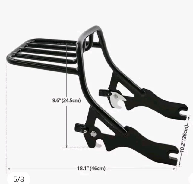 Portaequipajes desmontable de dos posiciones para Harley FLDE FLHC FLHCS FLSL FXBB FXST 114/107 Foto 3 de 4