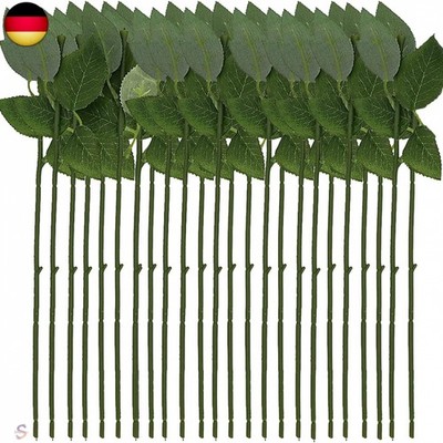 NEUSID Künstliche Rosenstielblätter, Künstliche Blumenstiele mit Blättern, Kün