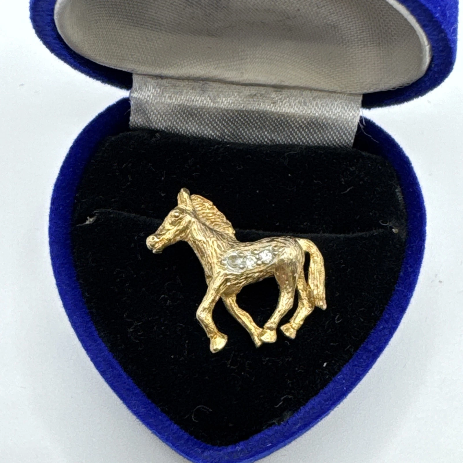 Bijoux Fantaisie Pendentif Cheval Doré Avec Strass (sans la boite)