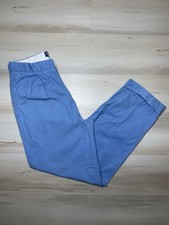 VTG Polo Ralph Lauren Hammond Blue Pants Men s 31x30 Cotton Pleated Chino Cuffs