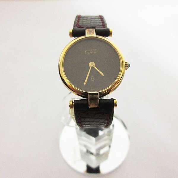 Cartier Vendome Must Vintage Quartz Watch Silver 925 Bordeaux Gold Used From Ja