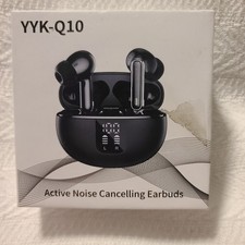 YYK-Q10 Solid Black Active Noise Cancelling Earbuds
