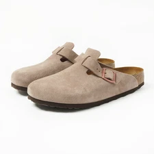 Birkenstock Boston Taupe Classic Suede Soft Footbed Clogs Women’s Shoes