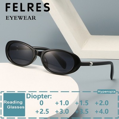 Classic Oval Tinted Reading Glasses For Women Outdoor Shade Presbyopic Glasses