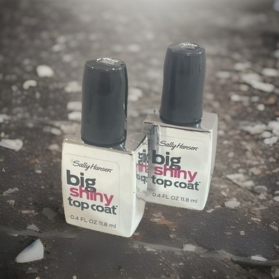 2x Sally Hansen Big Shiny Top Coat ~ 0.4 fl oz each