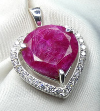 💗Anhänger 925 großer Rubin Bergkristall Herz prunkvolles DESIGN UNIKAT 💗