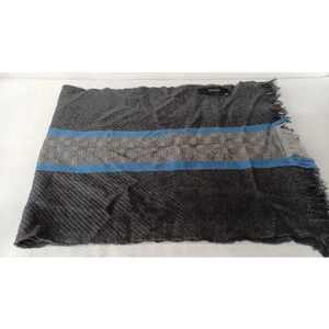 Foulard GUCCI gris x bleu laine soie mélangée état B