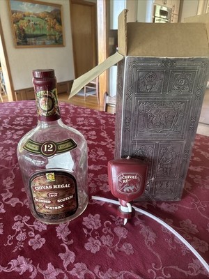 RARE! Vintage Chivas Regal Scotch Whisky Bottle,Pump, Dispenser & Original Box