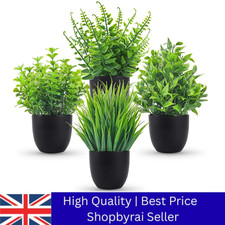 Image of SET OF 4 ARTIFICIAL PLANTS IN POTS WITH MODERN STYLE FAKE POTTED PLANTS